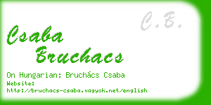 csaba bruchacs business card