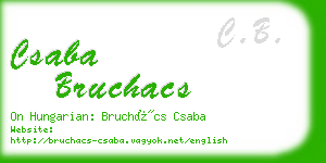 csaba bruchacs business card